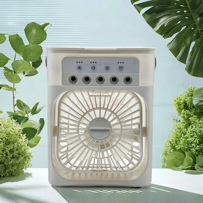 Portable Air Cooler Fan – 3-in-1 Mini AC with Mist Spray, LED Lights & Large Water Tank