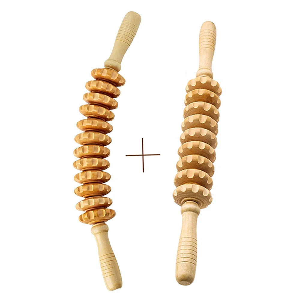 Wooden Massage Roller – Muscle Relaxation & Anti-Cellulite Therapy