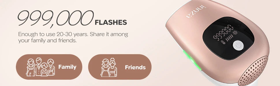 Laser Hair Removal Device – Painless IPL Hair Removal at Home | 999,000 Flashes