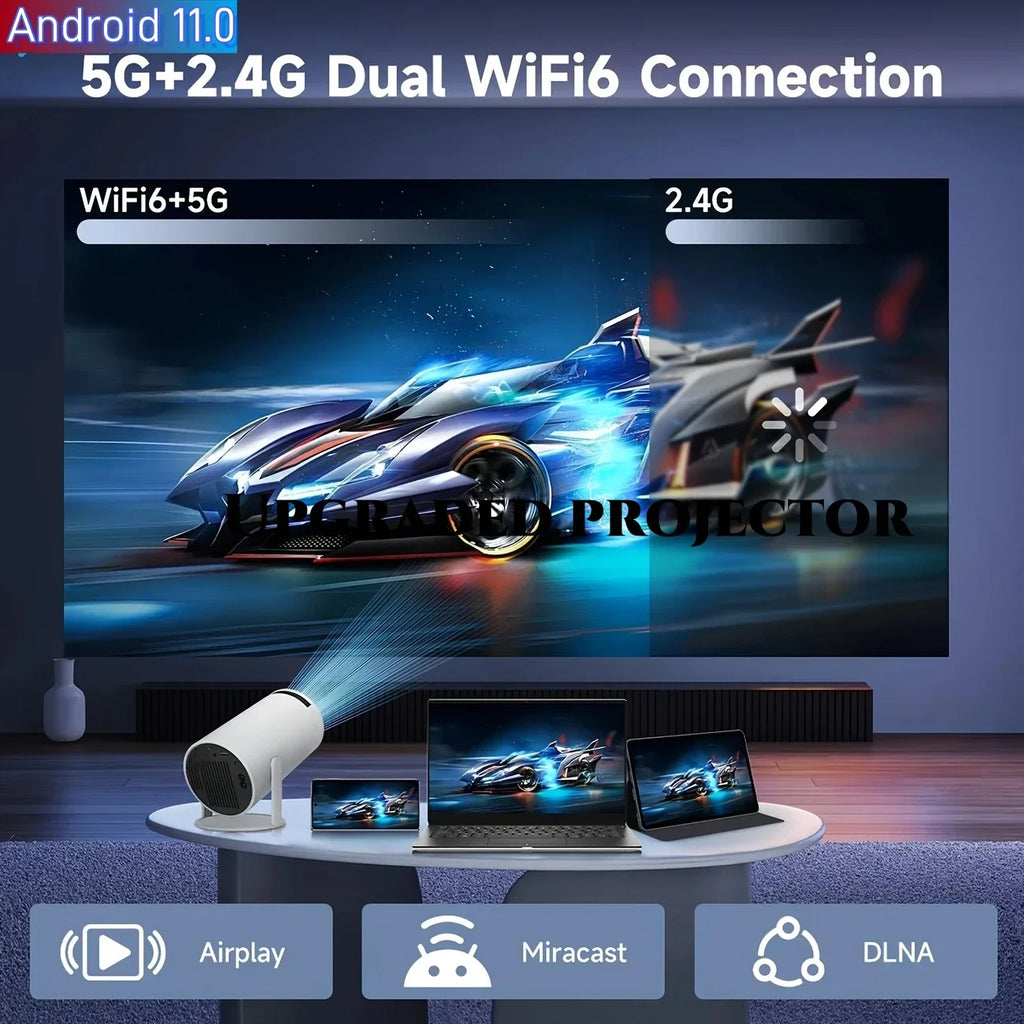 Smart Projector 4K Android 11 Dual Wifi6.0 BT5.0 H713 280ANSI 720P Built-in Cinema Sound Speaker Protable Mini Projetor