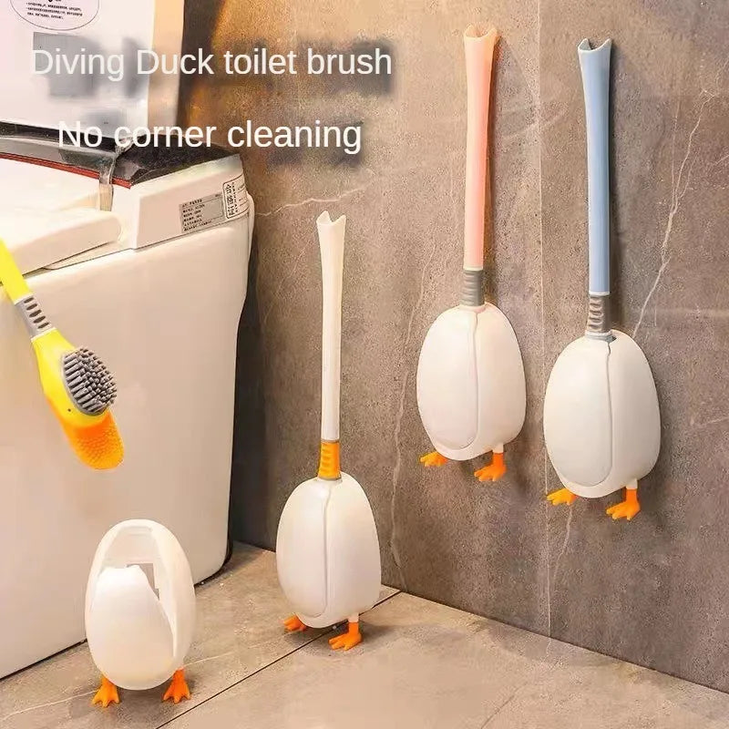 Toilet brush Silicone brush No punching Toilet cleaning