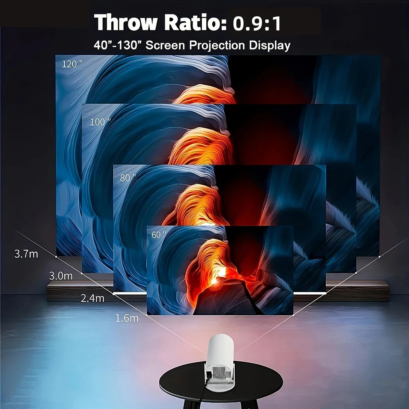 Smart Projector 4K Android 11 Dual Wifi6.0 BT5.0 H713 280ANSI 720P Built-in Cinema Sound Speaker Protable Mini Projetor