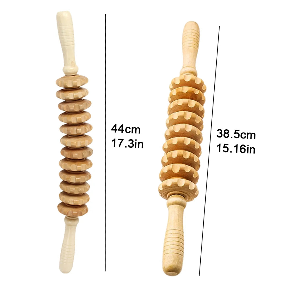 Wooden Massage Roller – Muscle Relaxation & Anti-Cellulite Therapy