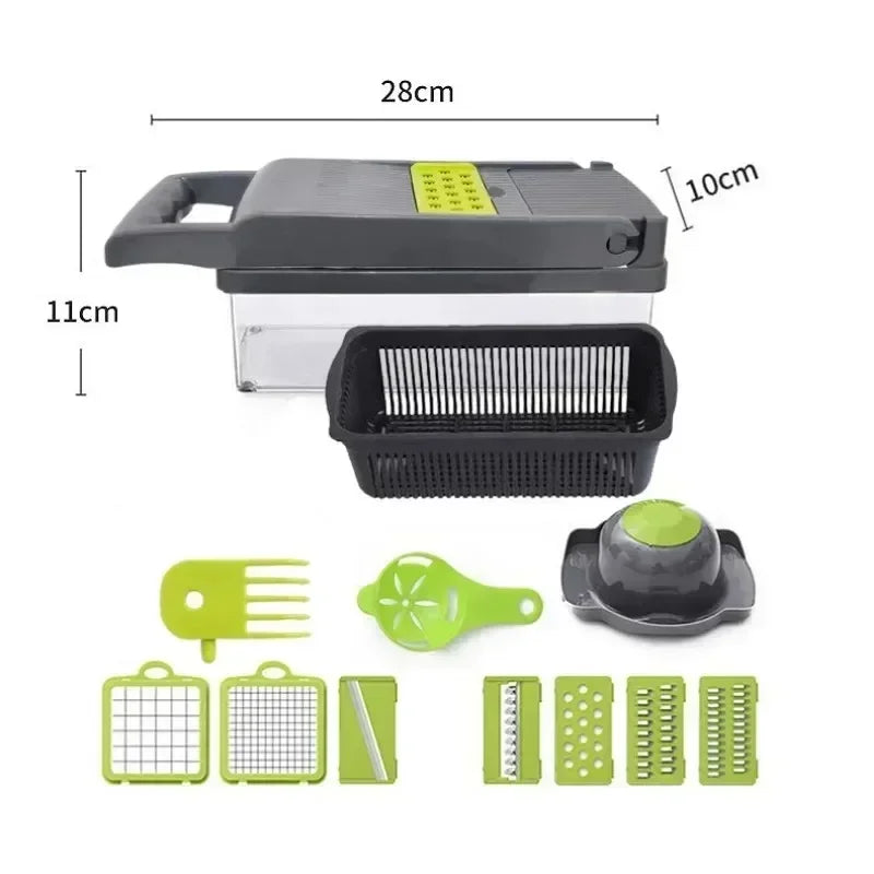 14/16 piece vegetable multifunctional kitchen vegetable slicer, vegetable grinder, diced, divided, potato grinder