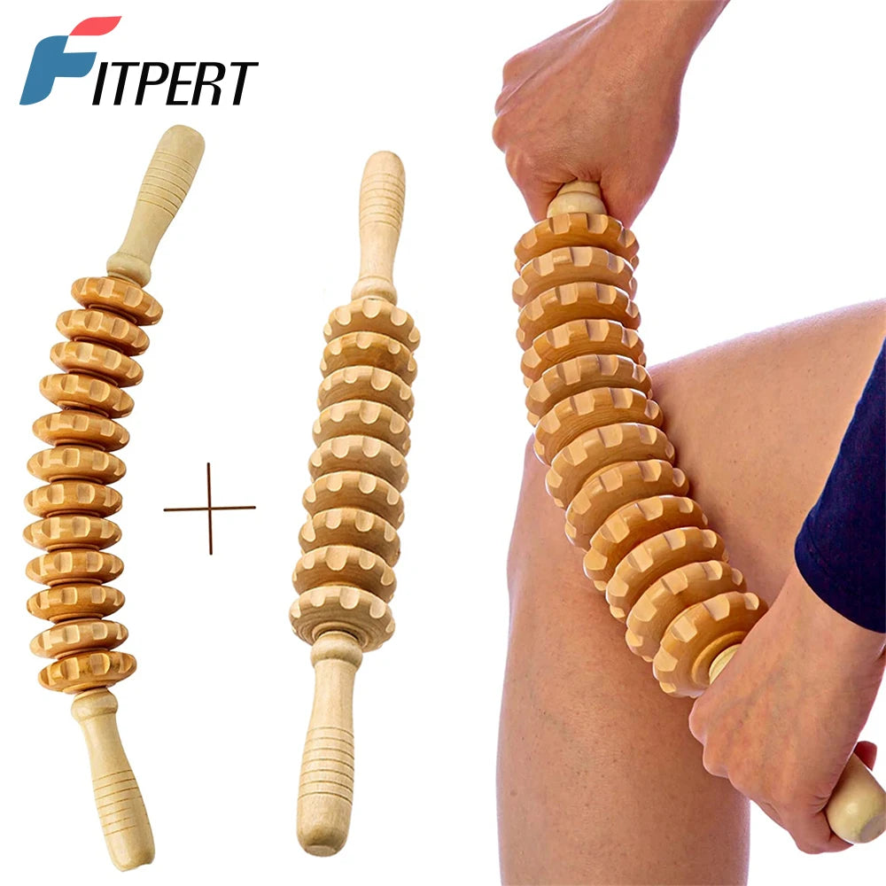 Wooden Massage Roller – Muscle Relaxation & Anti-Cellulite Therapy