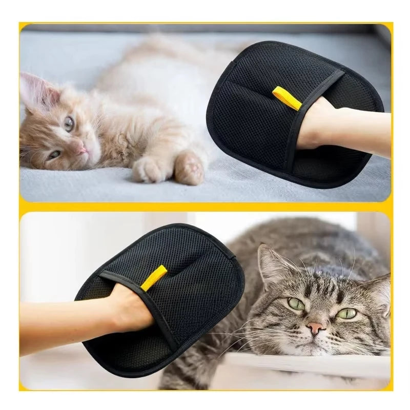 Pet Hair Removal Tool Double-Sided Grooming Gloves for Pets Sofa Carpet