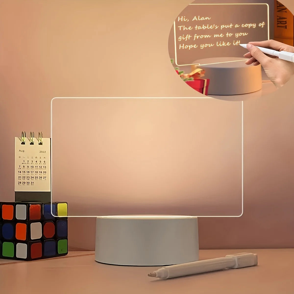 3D LED Acrylic Message Board – DIY Night Light with Marker