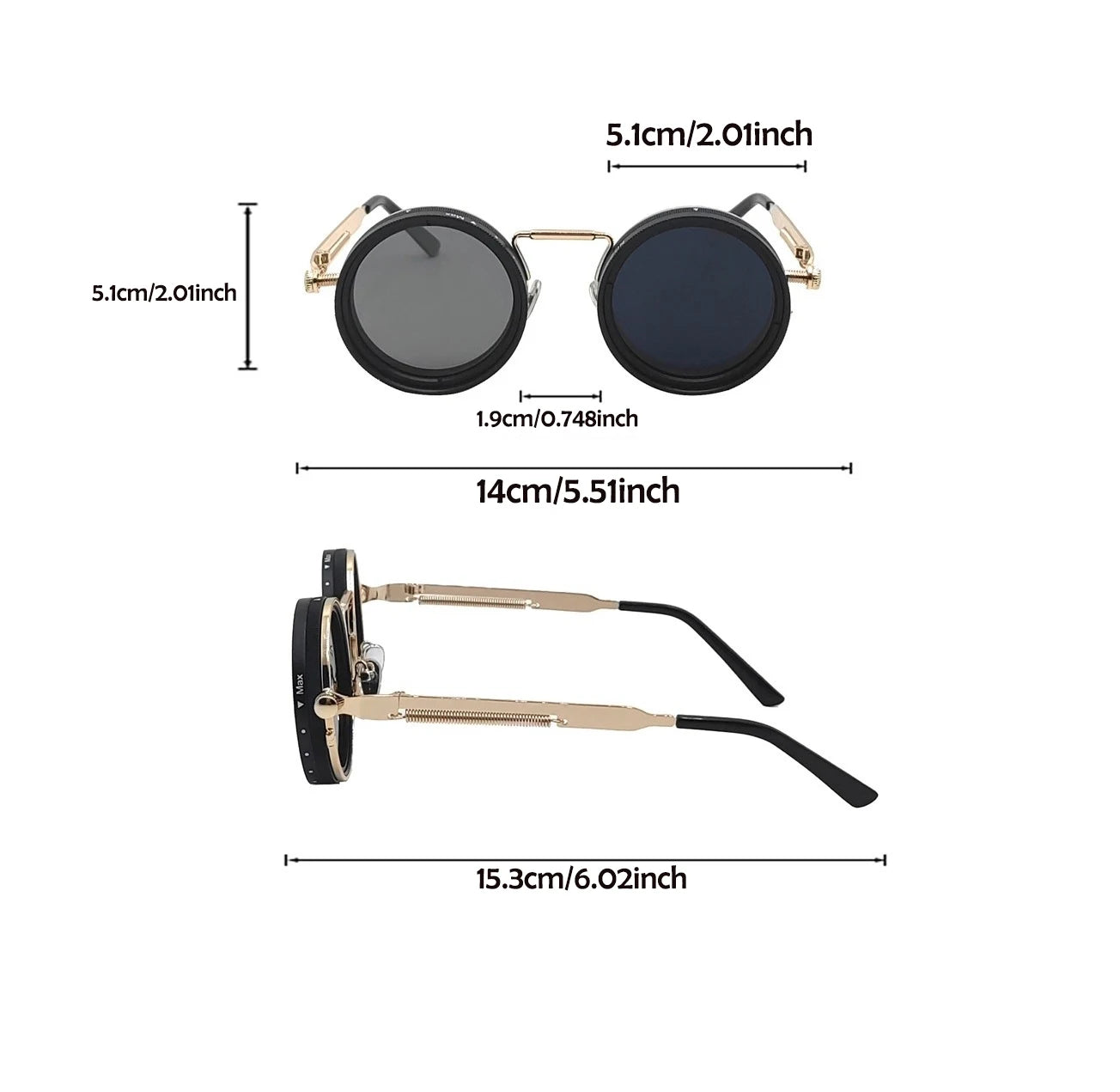 ND Sunglasses Dimmable Glasses Outdoor Personalized Retro Punk Men And Women With The Same High-definition Polarized Sunglasses