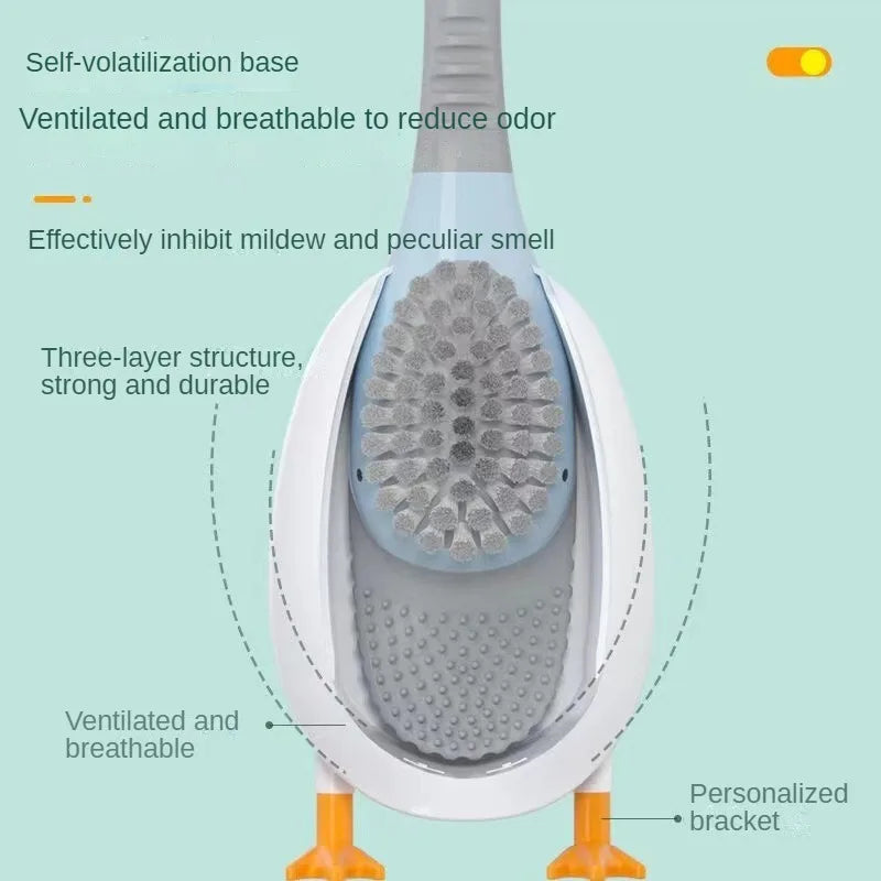 Toilet brush Silicone brush No punching Toilet cleaning