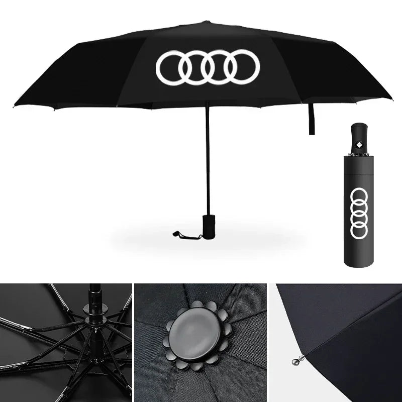 Car Umbrella For Audi RS Sport A1 Q2 Q5 Q8 Q7 4L 4M Q3 8U F3 TT 8J 8S TTS 8N A3 8P 8V B6 A4 B8 B9 A6 C7 C6 4F Auto Accessories