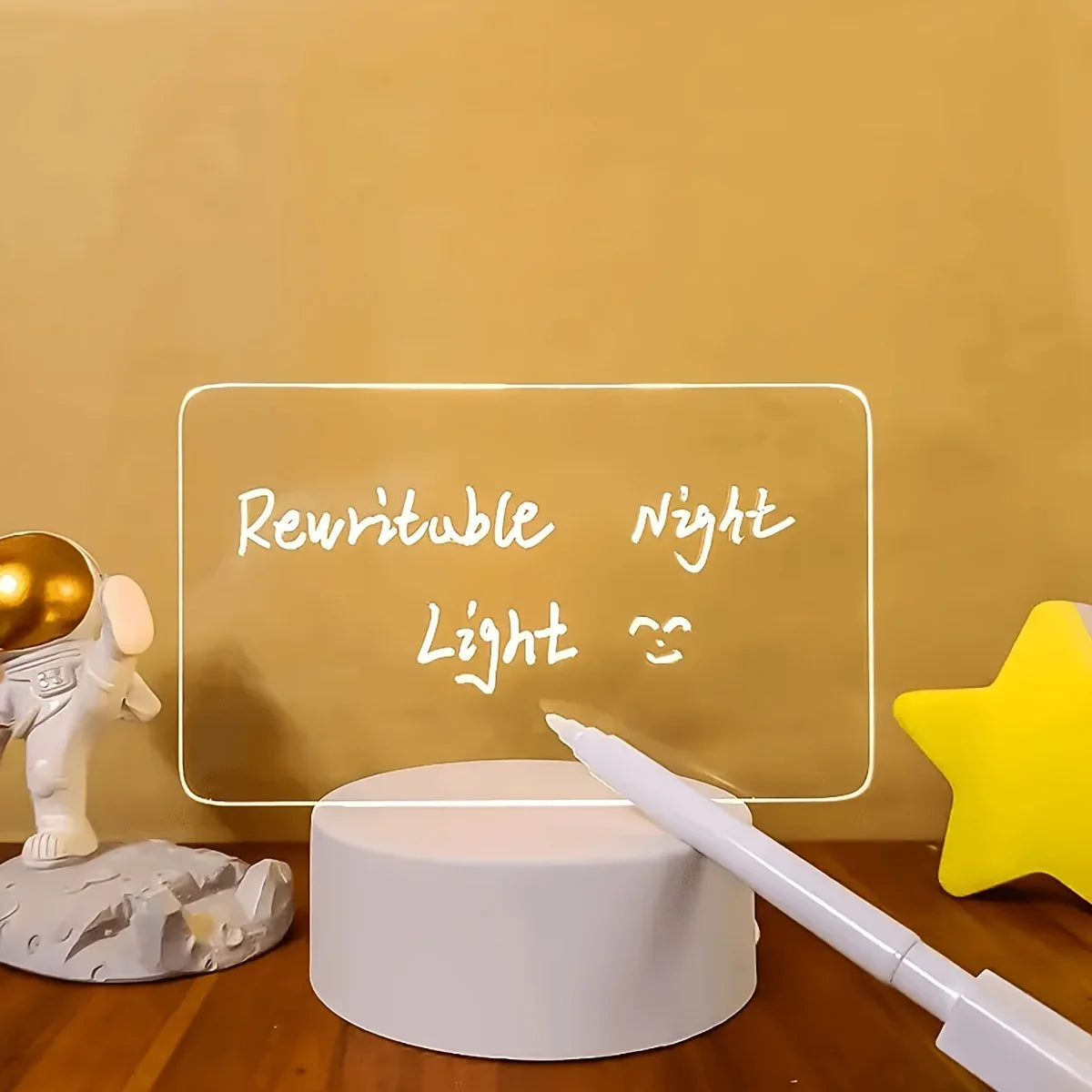 3D LED Acrylic Message Board – DIY Night Light with Marker