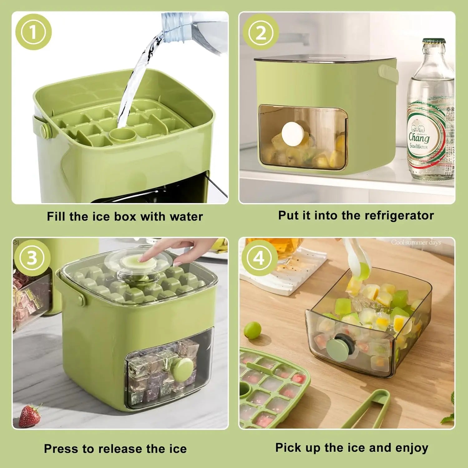48 Grid lce making mold Reusable Refrigerator Ice Maker One-touch Easy