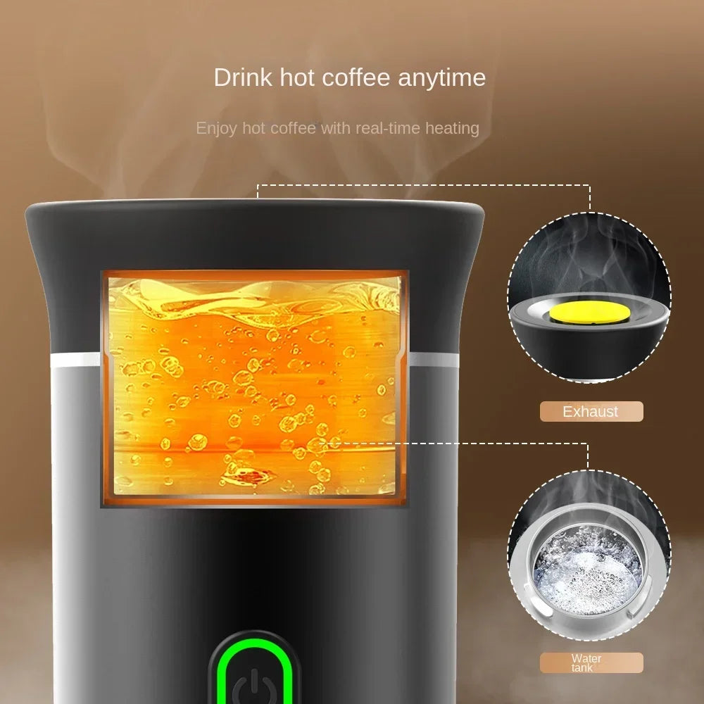 Portable Wireless Electric Espresso Coffee Machine for Travel &Car &Home Camping Coffee Maker Capsule Powder Coffee Maker Brace