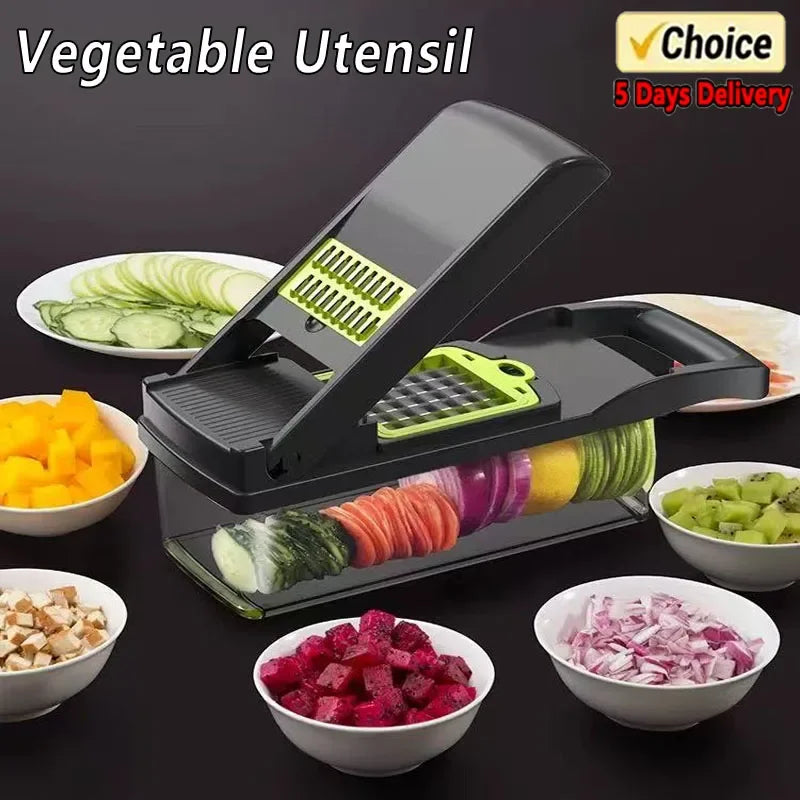 14/16 piece vegetable multifunctional kitchen vegetable slicer, vegetable grinder, diced, divided, potato grinder