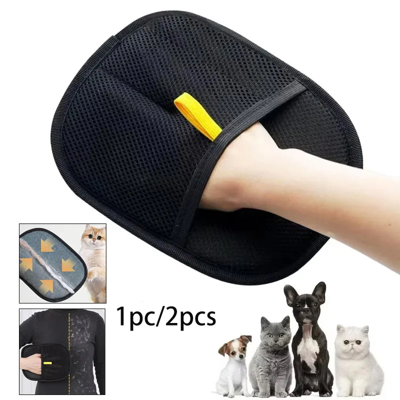 Pet Hair Removal Tool Double-Sided Grooming Gloves for Pets Sofa Carpet