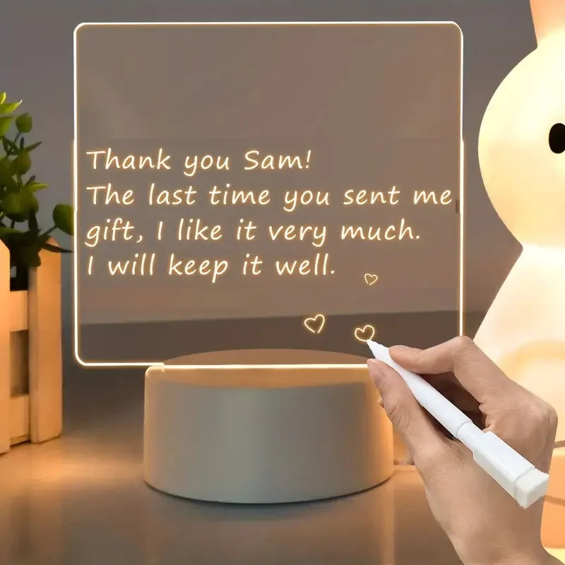 3D LED Acrylic Message Board – DIY Night Light with Marker